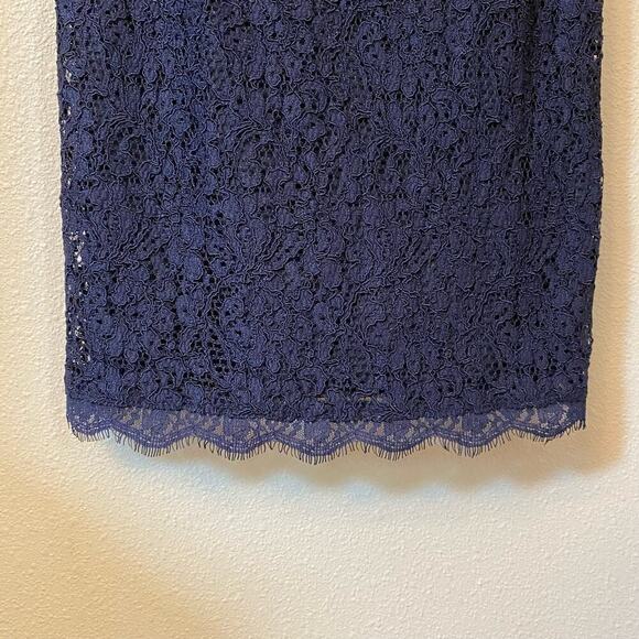 Adrianna Papell Lace Short Evening Cocktail Dress Elegant Navy Blue Women's sz 6 - Picture 5 of 15